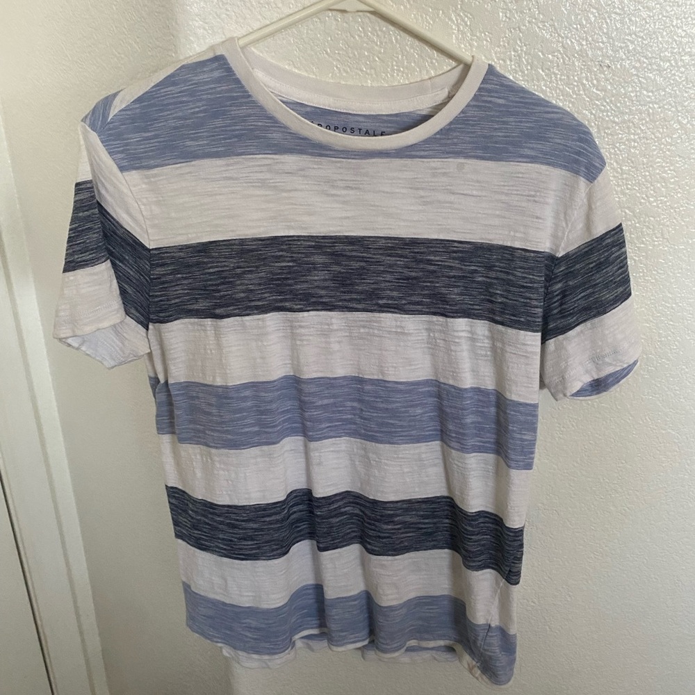 Medium white, black, and blue aero postal short sleeve t-shirt